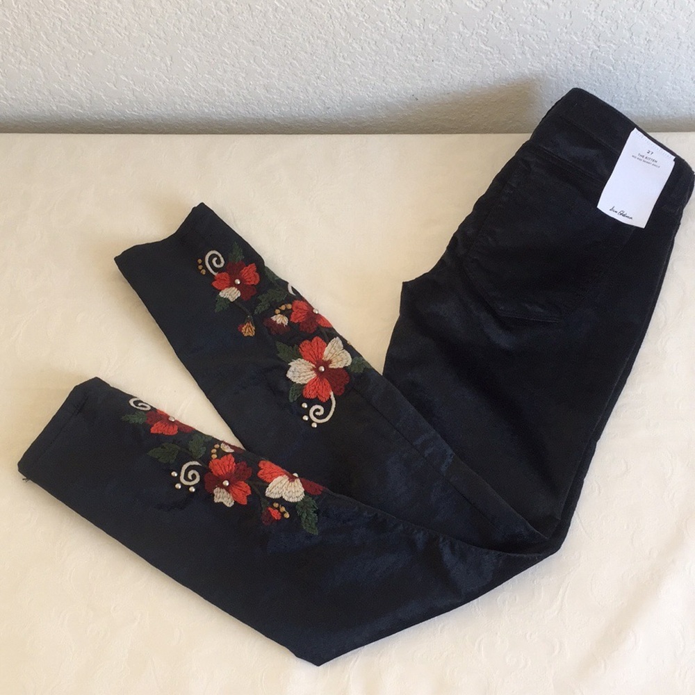 Floral Embroidered pants